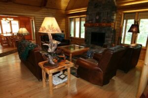 Whispering pines projects interior main living with leather furniture