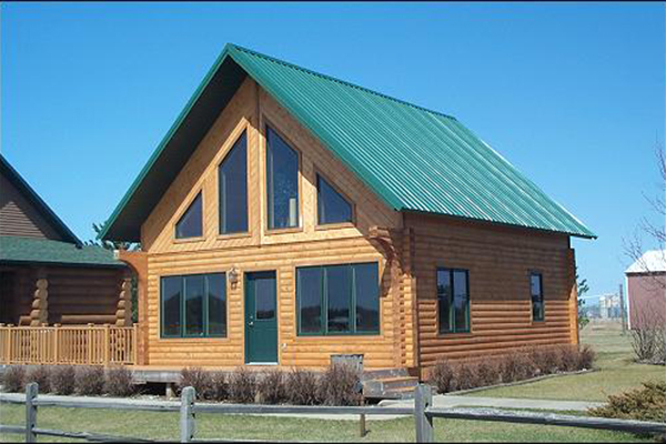 Exterior of Sequoa style log home.